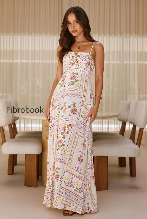 Elegant Cami Floral Maxi Boho Dress