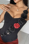 strapless-red-lace-floral-boned-cami-top