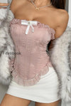 lace-ruffle-trim-boned-strapless-corset-sexy-blouse