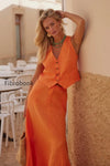 cotton-linen-vest-swing-skirt-set