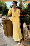 solid-casual-v-neck-ruffle-short-sleeve-skirt-set