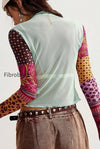 print-mock-neck-sheer-long-sleeve-tee