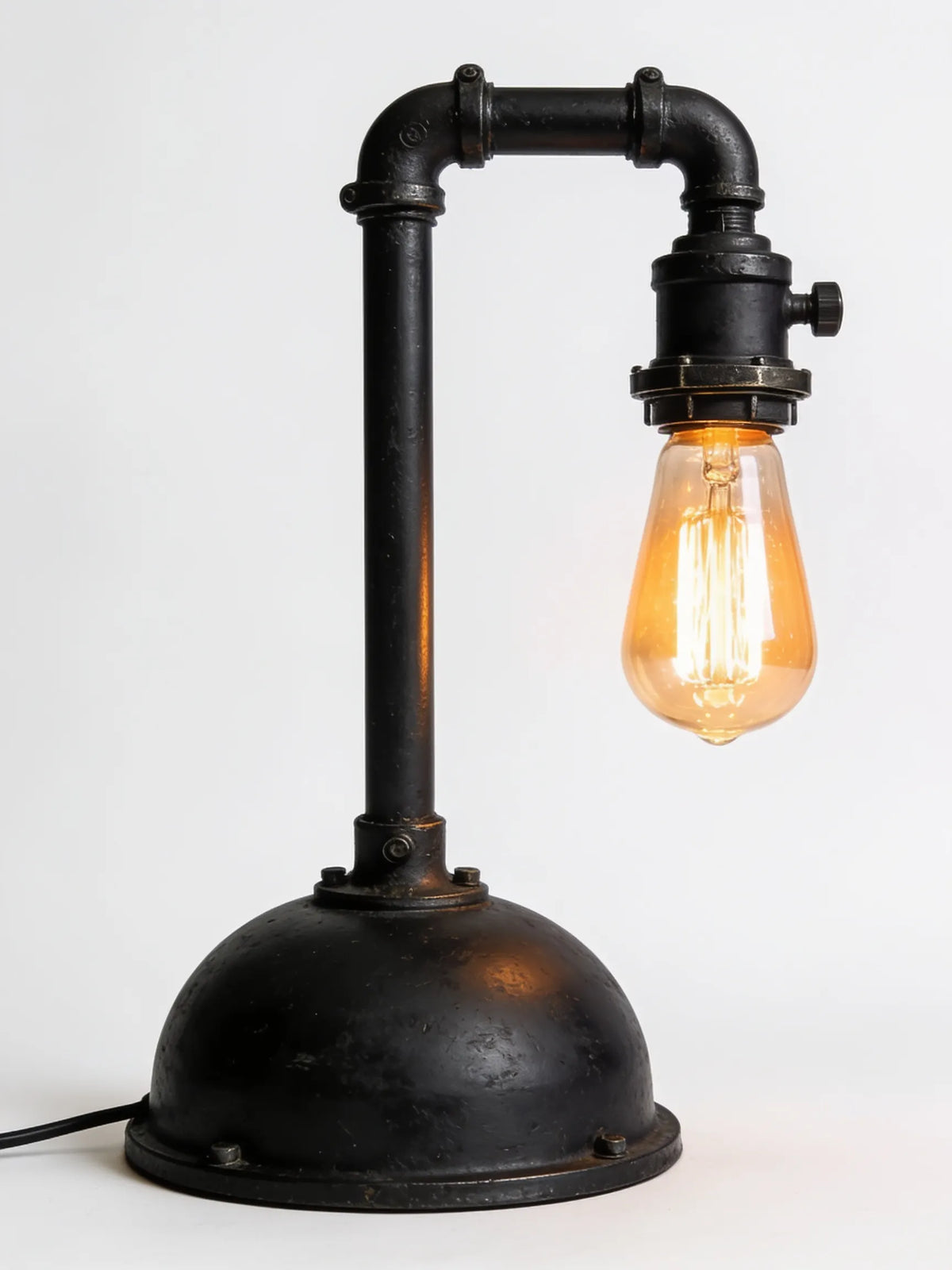 Industrial Pipe Floor Lamp with Edison Bulb