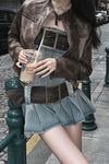 retro-sexy-belted-denim-dress