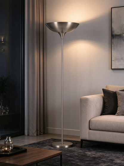 Brushed Nickel Torchiere Floor Lamp