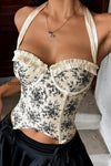 printed-ruffle-low-cut-backless-boned-underwire-halter-top