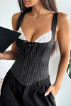 striped-color-block-ruffle-trim-boned-cami-top