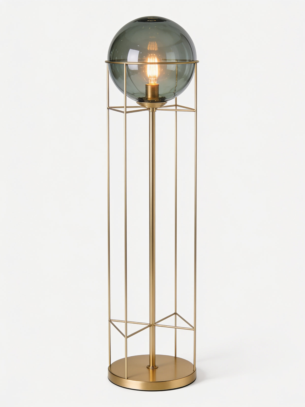 Gold Glass Globe Floor Lamp