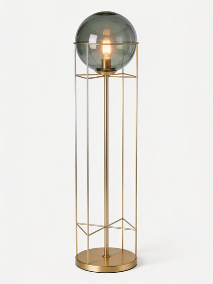 Gold Glass Globe Floor Lamp