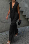 romantic-cotton-v-neck-sleeveless-vest-pants-two-piece-set