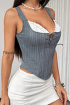 striped-color-block-ruffle-trim-boned-cami-top