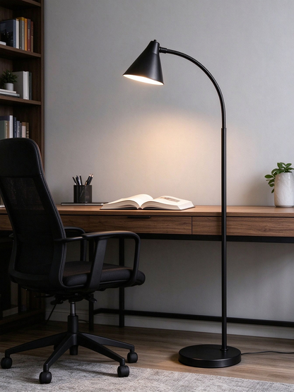 Matte Black Gooseneck Floor Lamp